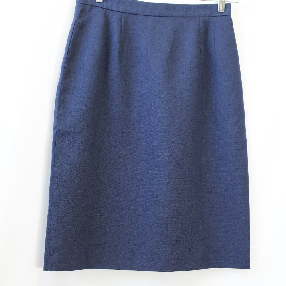 L L Emmery, Size 16, Medium Blue Lined Pencil Skirt